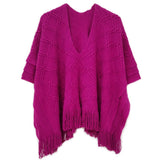 PinktownUSA - Berry Purple Crochet Poncho