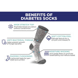 Extreme Fit Wholesale - 2-Pairs: Non-Binding Loose Fit Cotton Diabetic Crew Socks