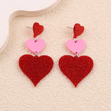 Suhkasana - Valentine Glitter Heart Acrylic Statement Earrings