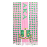 PinktownUSA - AKA Pink Green Houndstooth Fashion Shawl Scarf: Pink and Green / Multi Tone / 74 x 28 inches