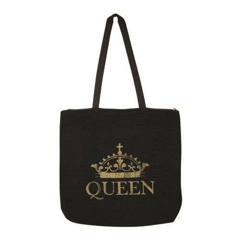 African American Expressions - WTB03 Queen Golden Crown Chenille Cloth Woven Tote Bag