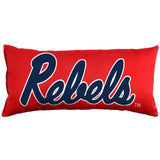 Everything Comfy - Ole Miss Rebels 2 Sided Bolster Travel Pillow, 16" x 6", Made in the USA