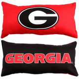 Everything Comfy - Georgia Bulldogs 2 Sided Bolster Travel Pillow, 16" x 6", Made in the USA