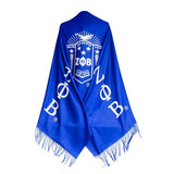PinktownUSA ZPB Sorority Blue Shield Fashion Shawl Scarf: Blue and White/ Multi Tone/ 74 x 28 inches