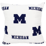 Everything Comfy - Michigan Wolverines Decorative Pillow: White / Pair