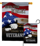 Two Group Flag Co - We will Never Forget Armed Forces Veteran Decor Flag: Garden Flag 13" x 18.5" Only / Double Sided-Thick Fabric