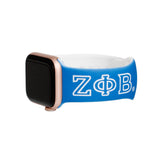 PinktownUSA - ZPB Sorority Blue White 1920 Watch Band Strap: Blue and White / Rhodium / Adjustable