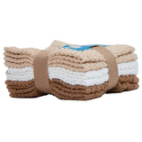 Arkwright Home - Pack of 6 Campbell Ramsey Washcloths 12x12 - Assorted Colors