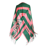 PinktownUSA - AKA Sorority Zebra Stripe Fashion Shawl Scarf: Pink and Green / Multi Tone / 74 x 28 inches