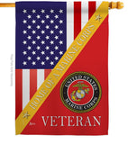 Two Group Flag Co - Home of Marine Corps Armed Forces Military USA Veteran Flag: Garden Flag 13" x 18.5" Only / Double Sided-Thick Fabric