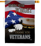 Two Group Flag Co - We will Never Forget Armed Forces Veteran Decor Flag: Garden Flag 13" x 18.5" Only / Double Sided-Thick Fabric