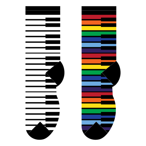 FOOZYS Fun Socks - Colorful Piano Keys Socks