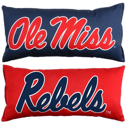 Everything Comfy - Ole Miss Rebels 2 Sided Bolster Travel Pillow, 16" x 6", Made in the USA