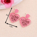 Suhkasana - Valentine Glitter Heart Acrylic Statement Earrings