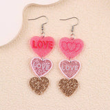 Suhkasana - Valentine Glitter Heart Acrylic Statement Earrings