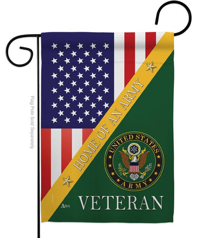 Two Group Flag Co - Home of Army Armed Forces Military Veteran USA Decor Flag: Garden Flag 13" x 18.5" Only / Double Sided-Thick Fabric