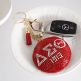 PinktownUSA - Red Padded Sorority Keychain: Red / Gold / 7 x 3.10 inches