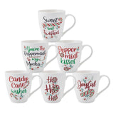Fitz and Floyd® Mikasa® Pfaltzgraff® - Winterberry Set Of 6 18Oz Assrtd Mugs Brown Bx Pkg: Porcelain / English