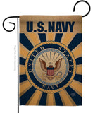 Two Group Flag Co - Navy Armed Forces Military Decor Flag: Garden Flag 13" x 18.5" Only / Double Sided-Thick Fabric