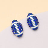 SP Sophia Collection - Gameday Two-Tone Rhinestone Pave Football Stud Earrings: Red