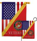 Two Group Flag Co - Home of Marine Corps Armed Forces Military USA Veteran Flag: Garden Flag 13" x 18.5" Only / Double Sided-Thick Fabric