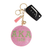 PinktownUSA - Keychain AKA Sorority Pink Padded Charm for Women: Pink / Gold / 7 x 3.10 inches