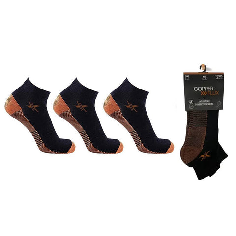 Extreme Fit Wholesale - COPPER-INFUSED COMPRESSION SOCKS (3-PAIRS PACKED TOGETHER): S/M