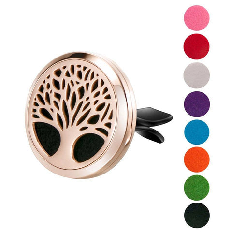 Wild Essentials - Rose Gold Tree of Life Car Vent Diffuser for Essential Oils