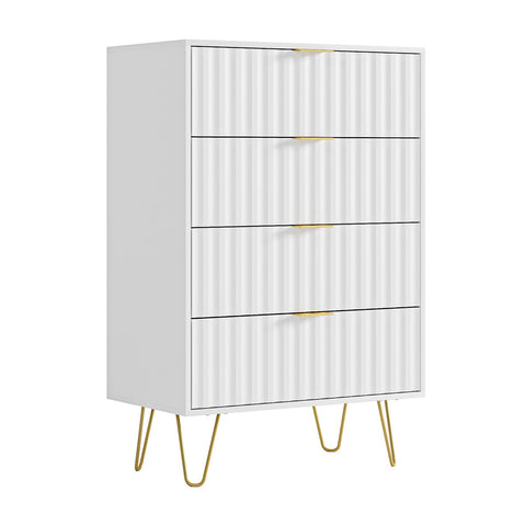 Three Star IM/EX Inc. - 35.5X23.5X13.5 4 DRAWER WHITE CURIO