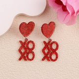 Suhkasana - Valentine Glitter Heart Acrylic Statement Earrings