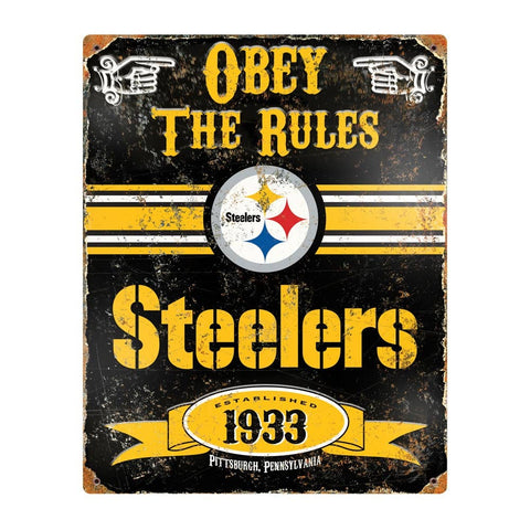 Party Animal - Pittsburgh Steelers Embossed Metal Sign