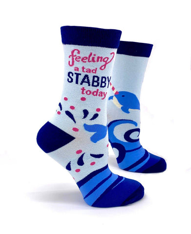 Fabdaz - Feeling a Tad Stabby Today Narwhal Women's Crew Socks