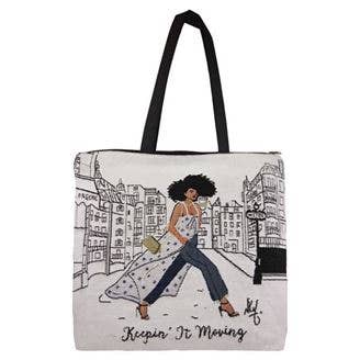 African American Expressions - Keepin' It Moving Woven Totebag qa