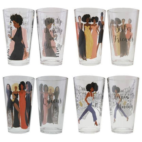 African American Expressions - Sister Friends Drinking Glass Set