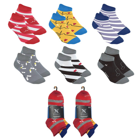 Extreme Fit Wholesale - MEDICAL PRINTS COMPRESSION SOCKS - 6 PAIRS PACKED TOGETHER