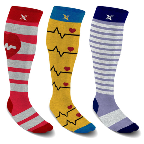 Extreme Fit Wholesale - PLUS SIZE WIDE CALF COMPRESSION SOCKS - 3 ASST STYLES