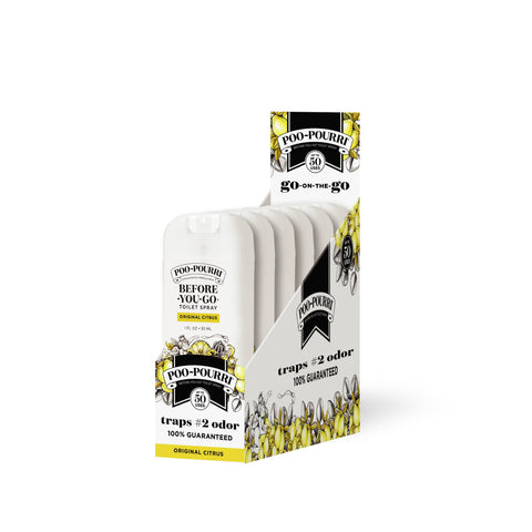 ~Pourri - Poo~Pourri Original Citrus 1oz Pocket Sprayer, 4 Trays 32 un: Lemon + Bergamot + Lemongrass