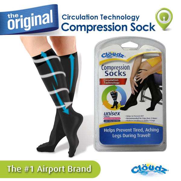 Cloudz Compression Flight Socks · Available at Los Angeles International  Airport (LAX)