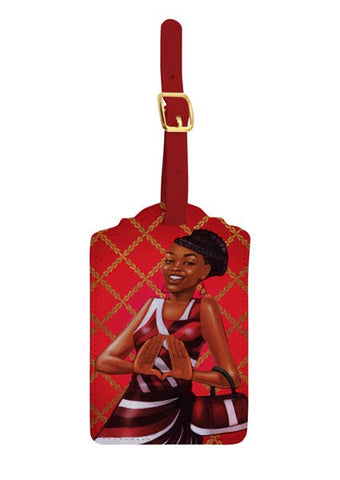 African American Expressions - Red and White Luggage Tag Set