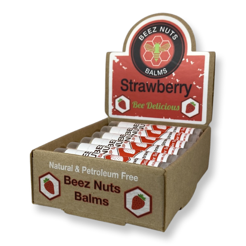 Beez Nuts Balms - Strawberry Lip Balms - 12 pack