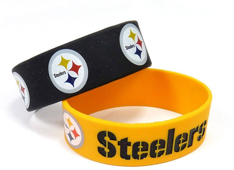 Aminco USA - NFL Pittsburgh Steelers Wide Bracelet, 2-Pack