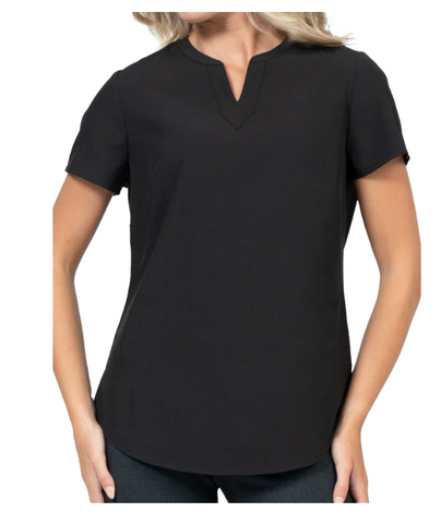 Notch Neck Stretch Blouse 1096
