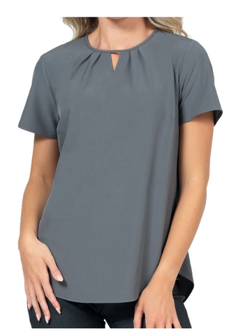 Key Holes Stretch Blouse 1127