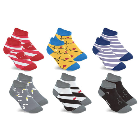 Extreme Fit Wholesale - MEDICAL PRINTS COMPRESSION SOCKS - 6 PAIRS PACKED TOGETHER
