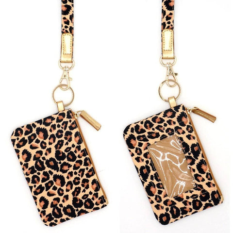 MiMi Wholesale - MB0154 Leopard Lanyard ID Wallet